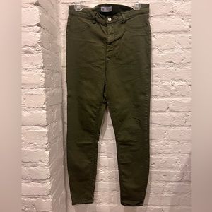 Army green Zara skinny jeans high waisted